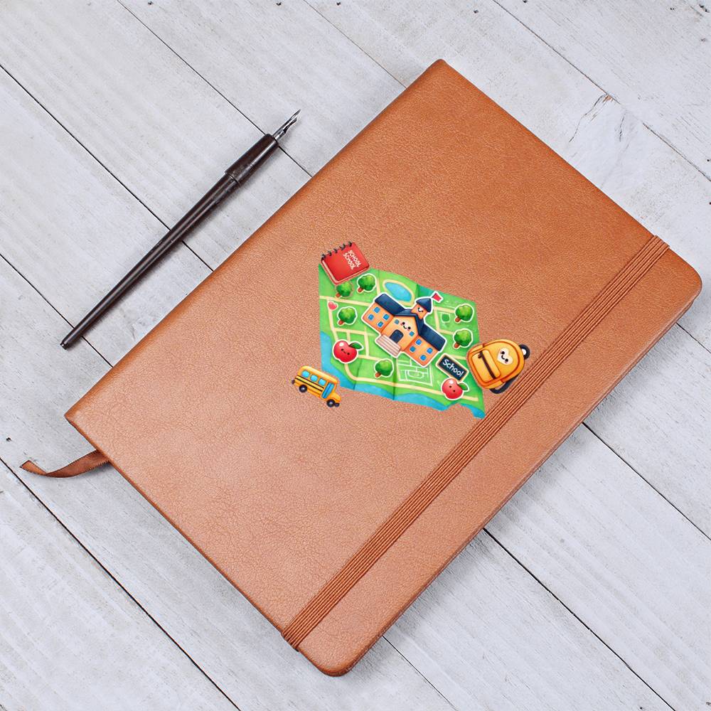 Cute Back to School Sticker 039 - Vegan Leather Journal
