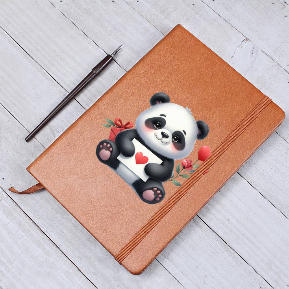 Valentine's Day Panda 010 - Vegan Leather Journal
