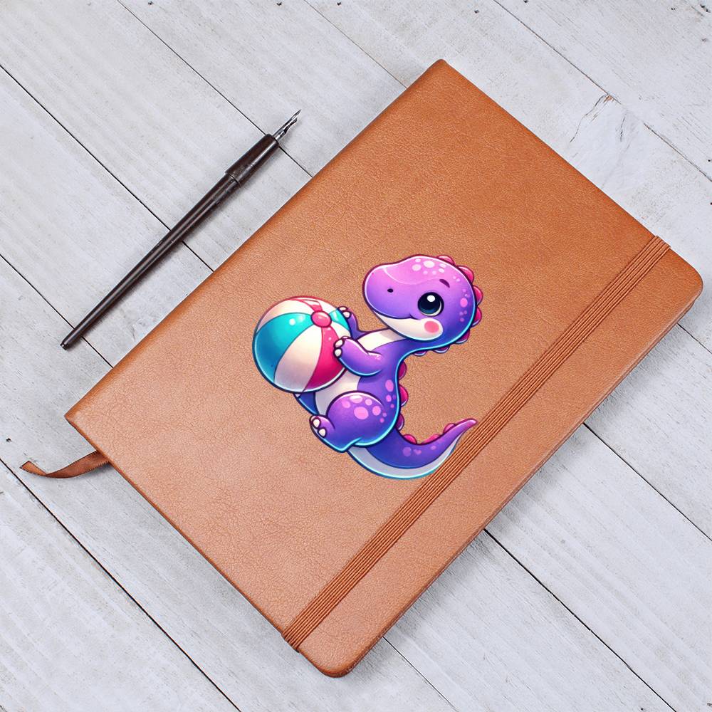 Colorful Baby Dinosaur 039 - Vegan Leather Journal
