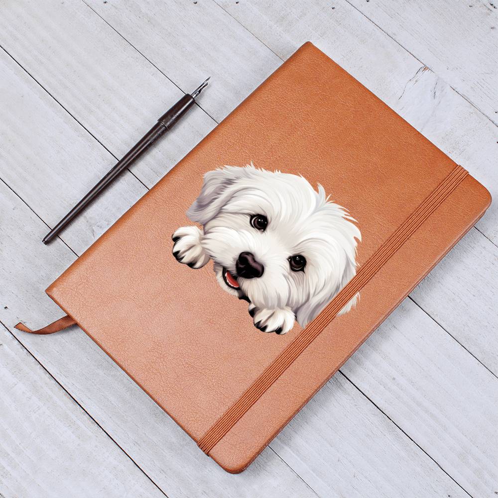 Coton De Tulear Peeking - Vegan Leather Journal