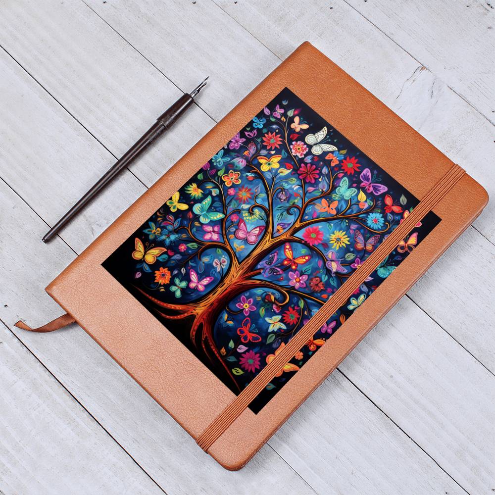 Birds And Floral Design 105 - Vegan Leather Journal