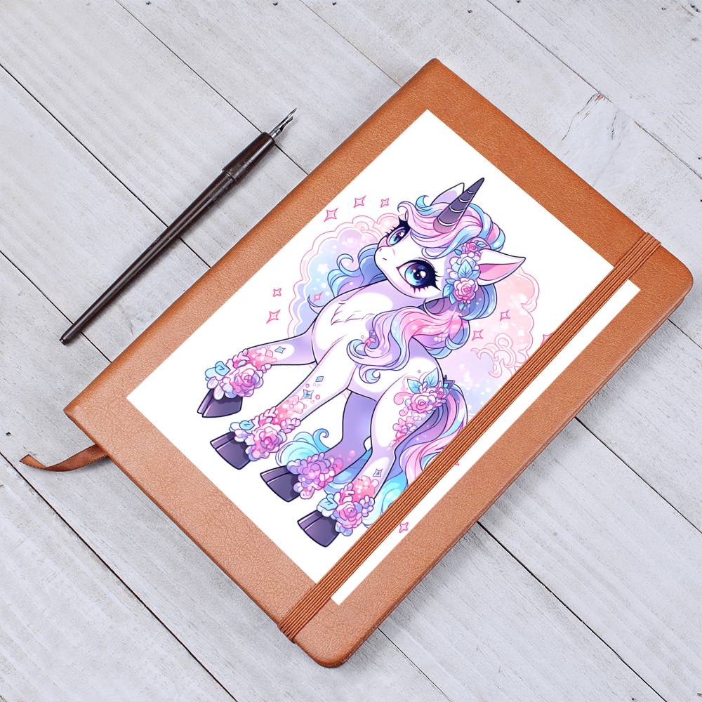 Cute Unicorn 044 - Vegan Leather Journal