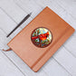 Christmas Red Cardinal Stained Glass Design 021 - Vegan Leather Journal
