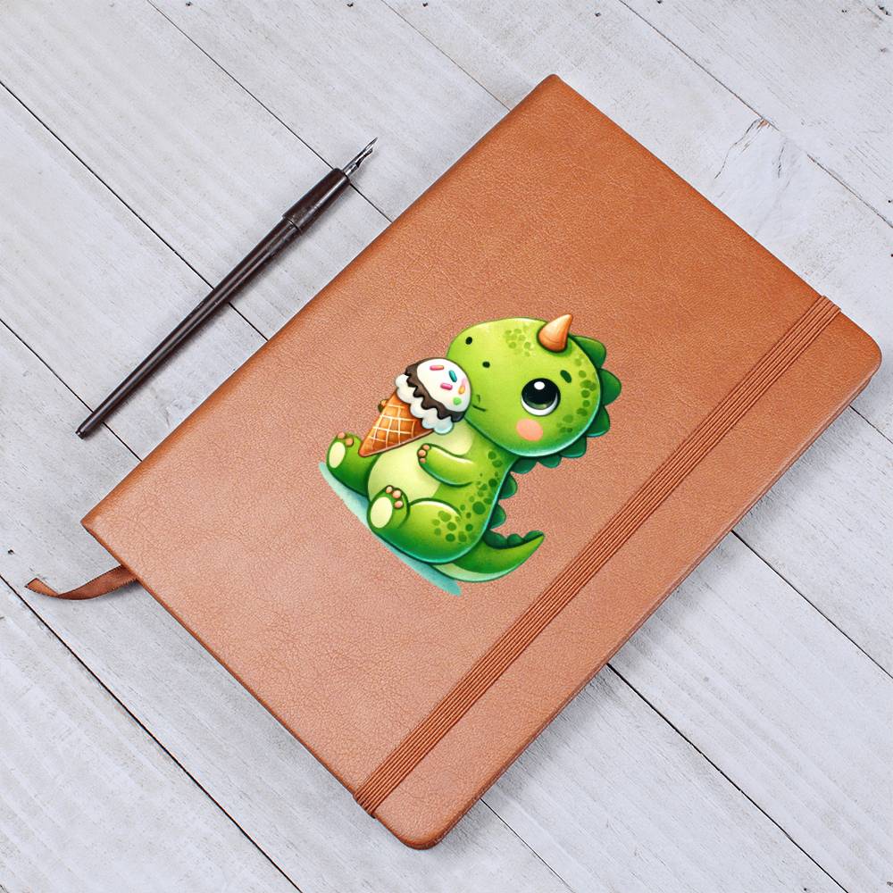 Colorful Baby Dinosaur 050 - Vegan Leather Journal