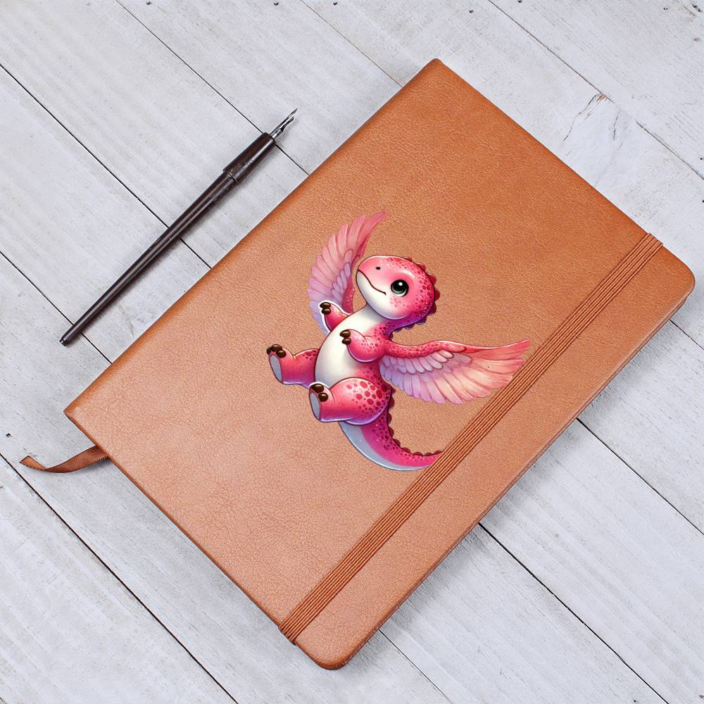 Colorful Baby Dinosaur 014 - Vegan Leather Journal
