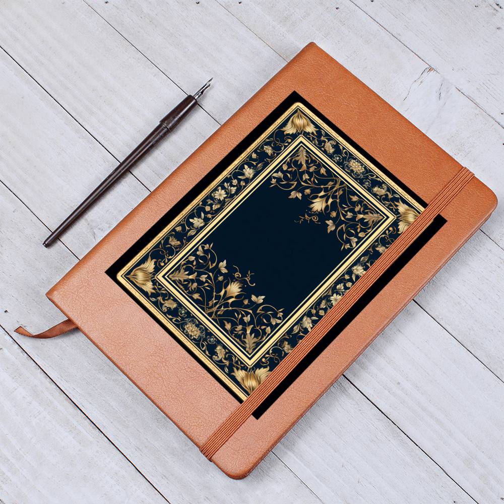 Ornate Gold Cover 102 - Vegan Leather Journal
