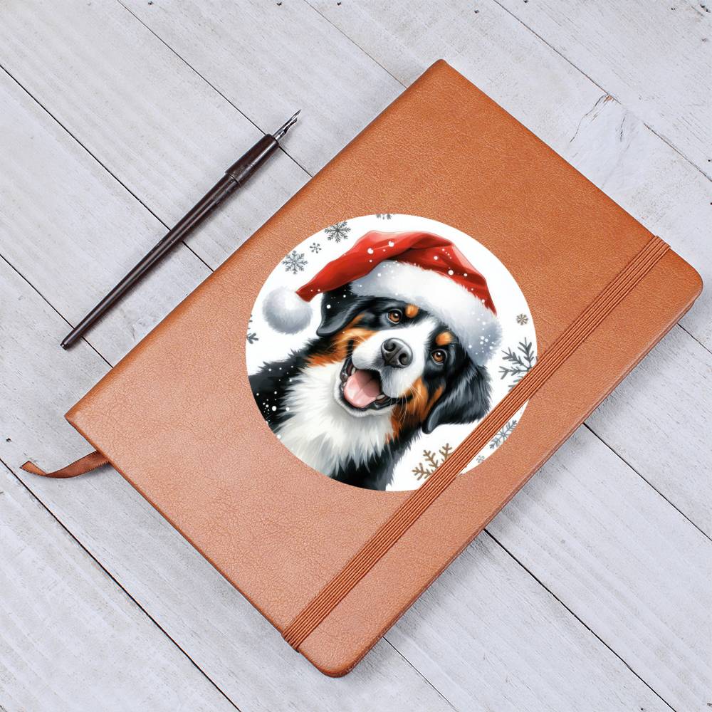 Christmas Dog - Entlebucher Mountain - Vegan Leather Journal