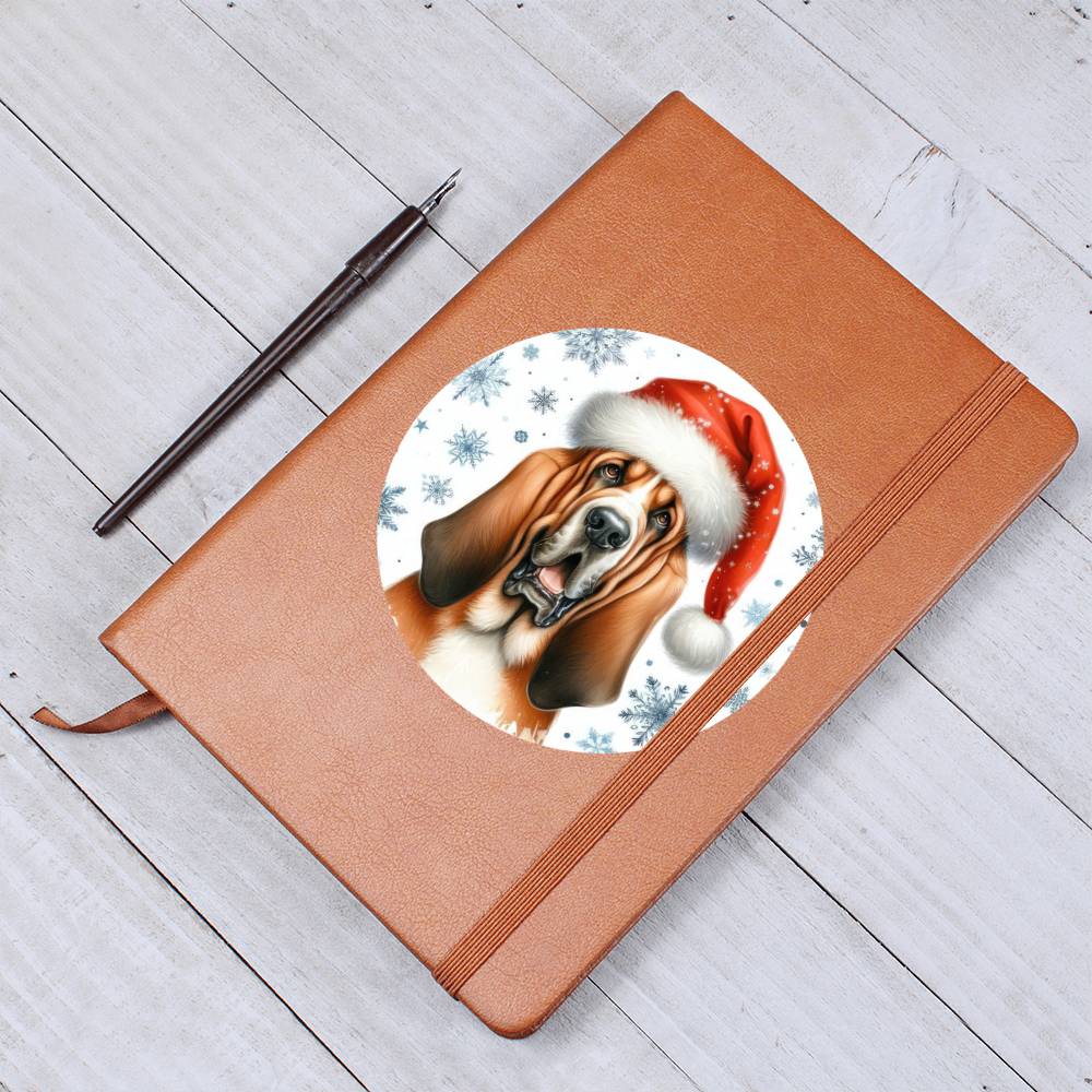Christmas Dog - Bloodhound - Vegan Leather Journal