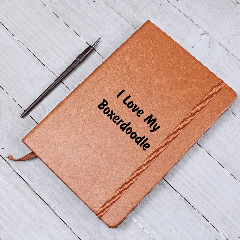 Love My Boxerdoodle v4 - Vegan Leather Journal