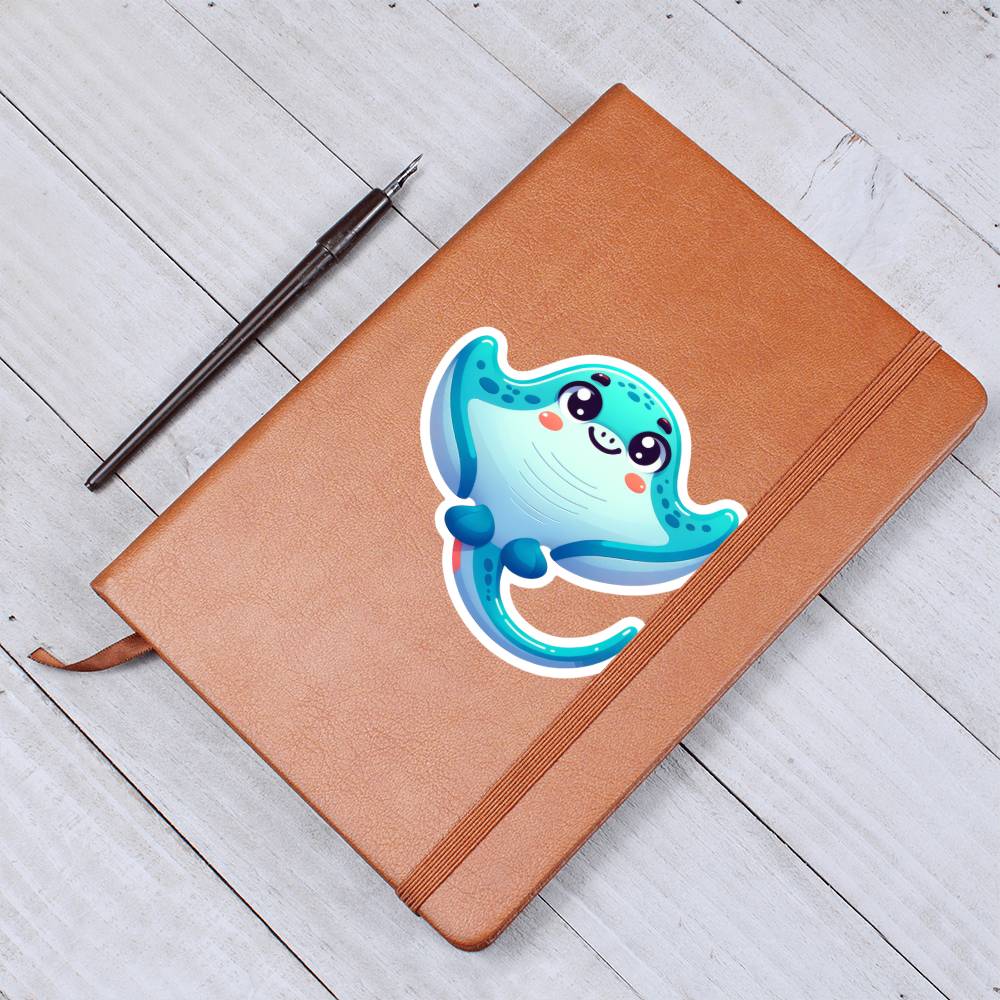 Cute Stingray sticker 181 - Vegan Leather Journal