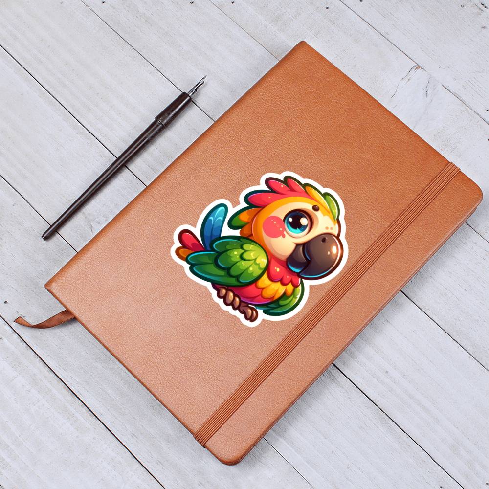 Cute Parrot sticker 109 - Vegan Leather Journal