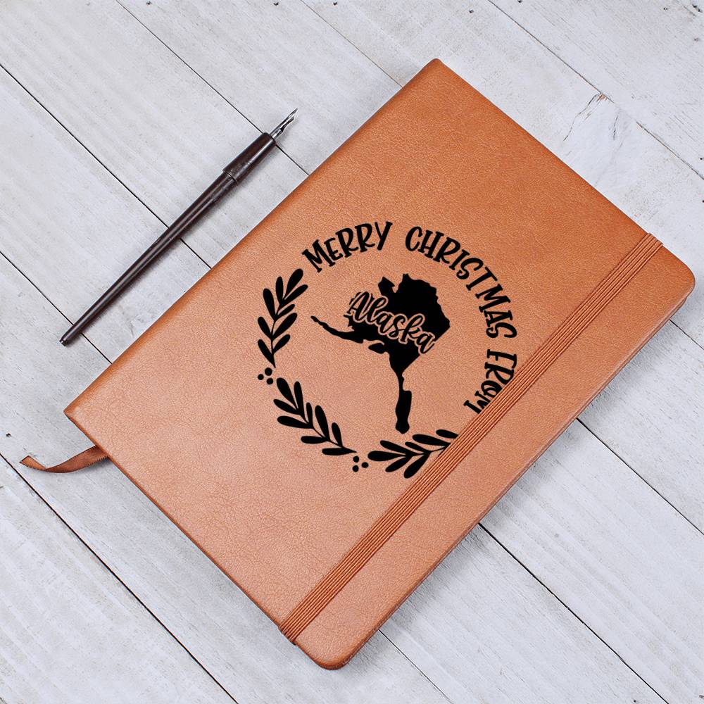 Merry Christmas From Alaska - Vegan Leather Journal
