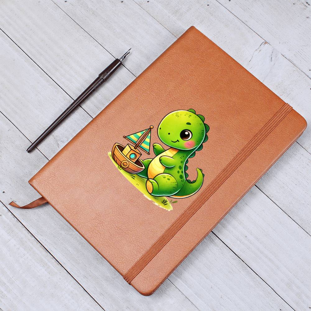 Colorful Baby Dinosaur 100 - Vegan Leather Journal