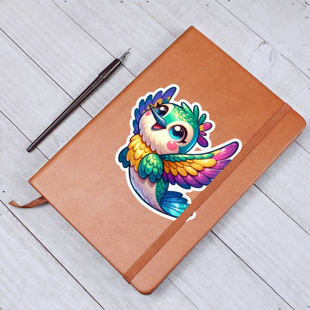 Cute Hummingbird sticker 70 - Vegan Leather Journal