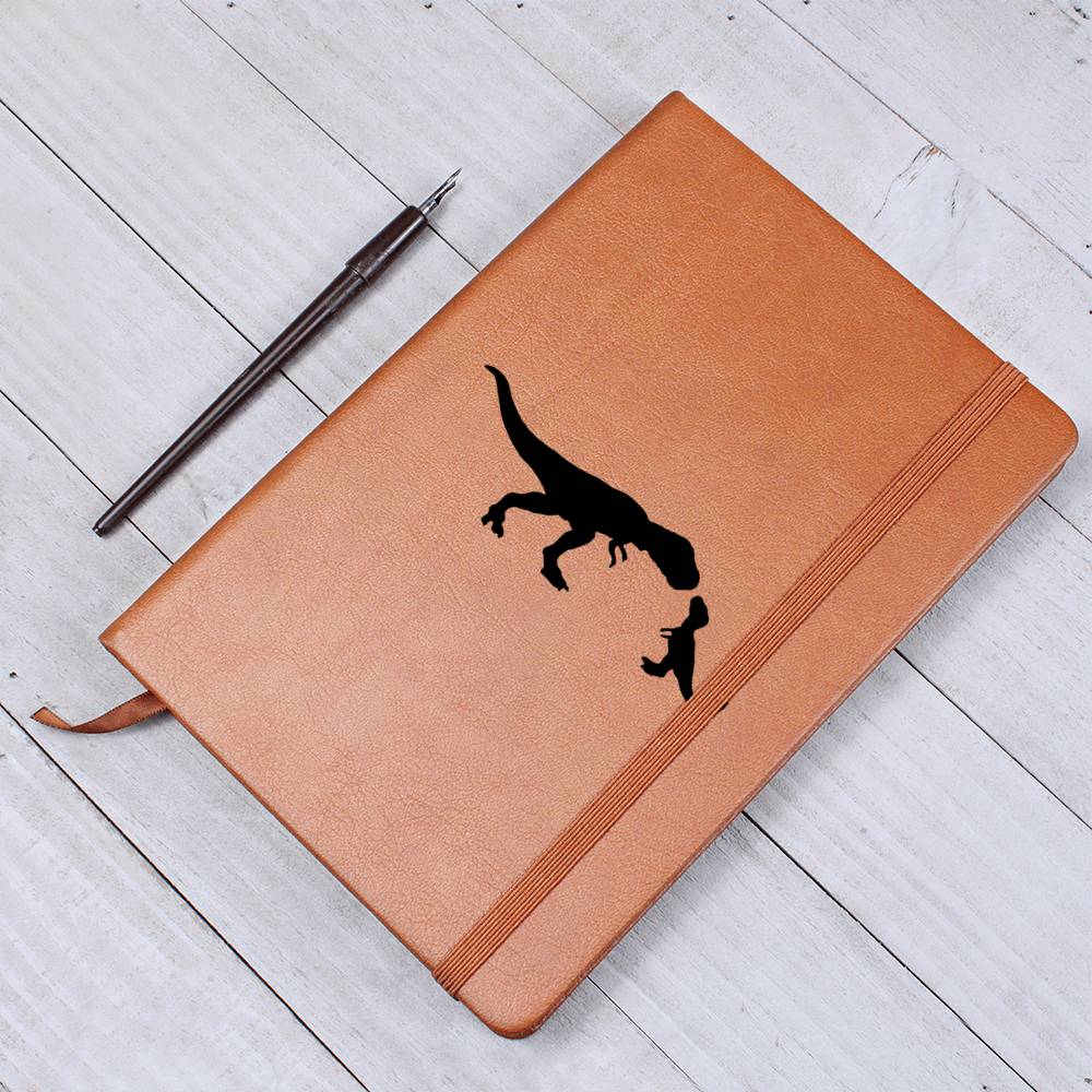 Mama Dinosaur With 1 Hatchling - Vegan Leather Journal
