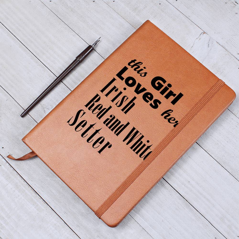 Irish Red and White Setter - Vegan Leather Journal