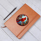 Christmas Red Cardinal Stained Glass Design 013 - Vegan Leather Journal