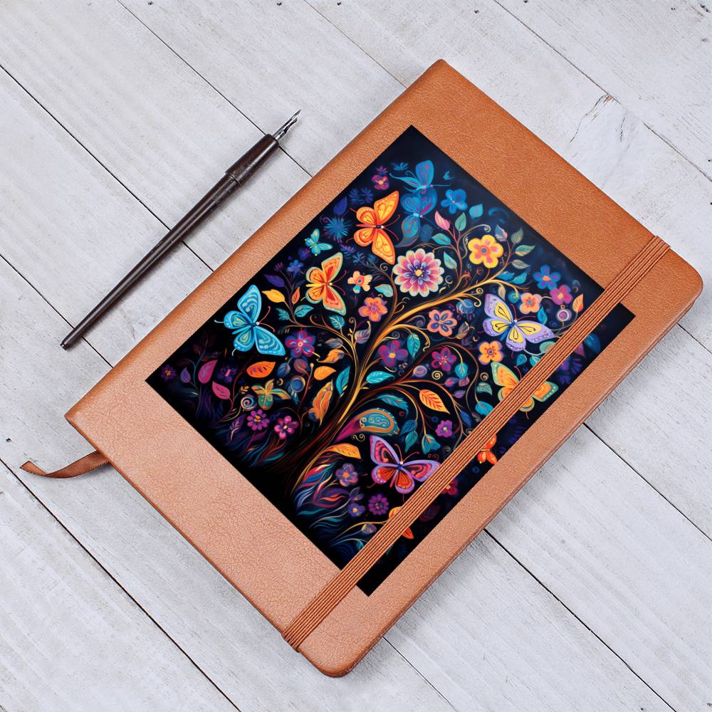 Birds And Floral Design 106 - Vegan Leather Journal