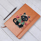 Valentine's Day Black Cat 042 - Vegan Leather Journal