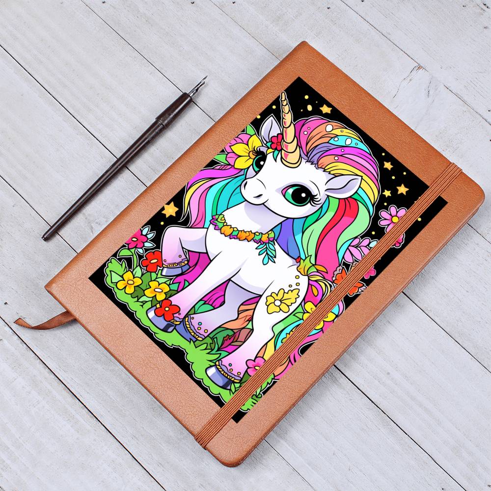 Cute Unicorn 120 - Vegan Leather Journal