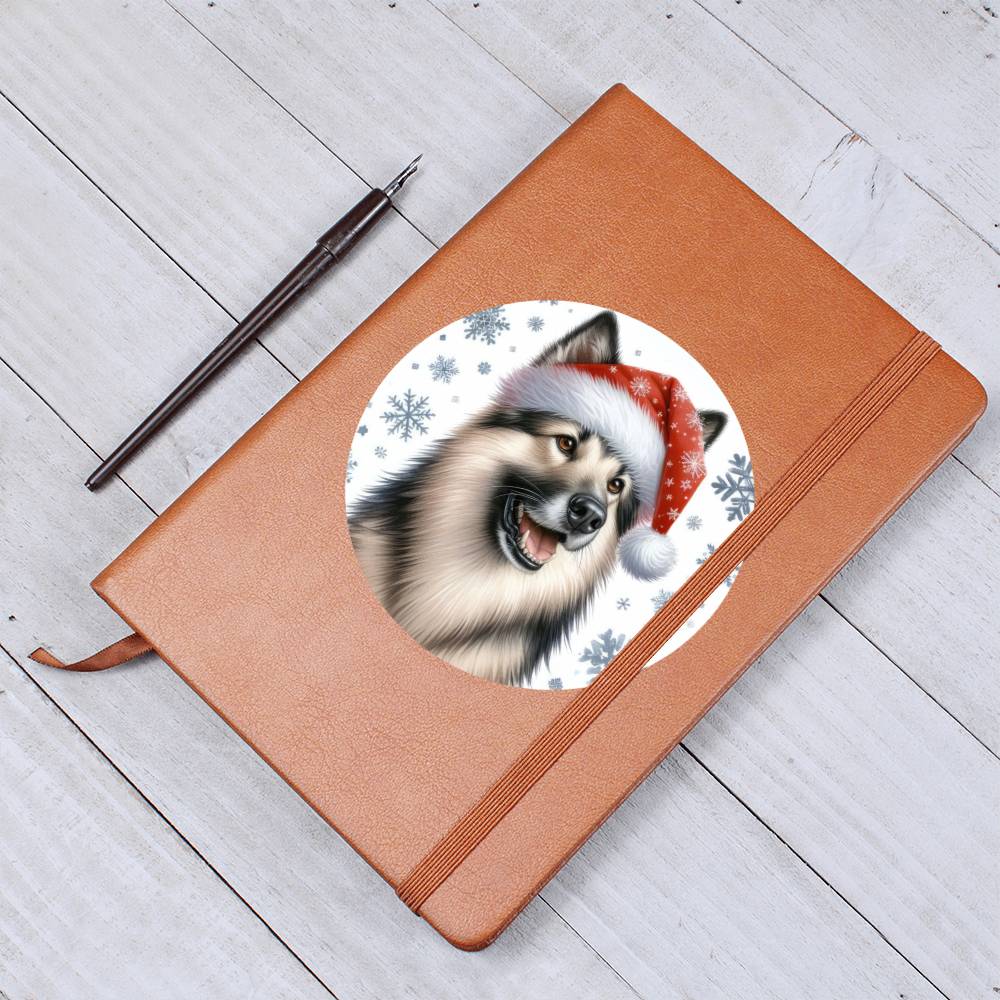 Christmas Dog - Norwegian Elkhound - Vegan Leather Journal