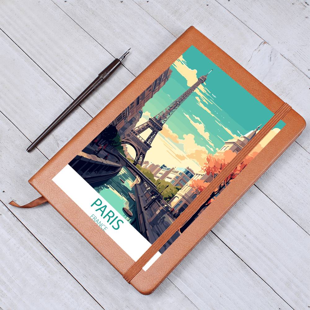 Famous Travel Destinations - Paris, France - Vegan Leather Journal