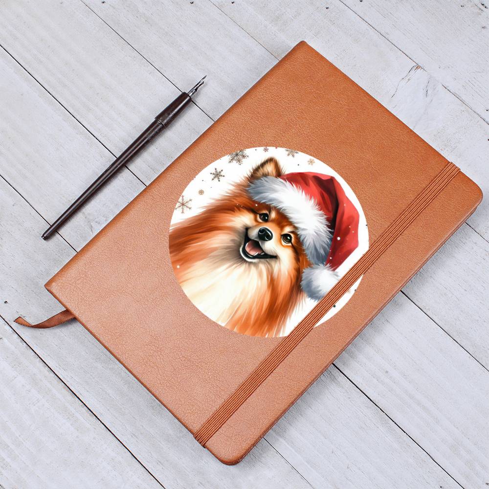 Christmas Dog - Finnish Spitz - Vegan Leather Journal