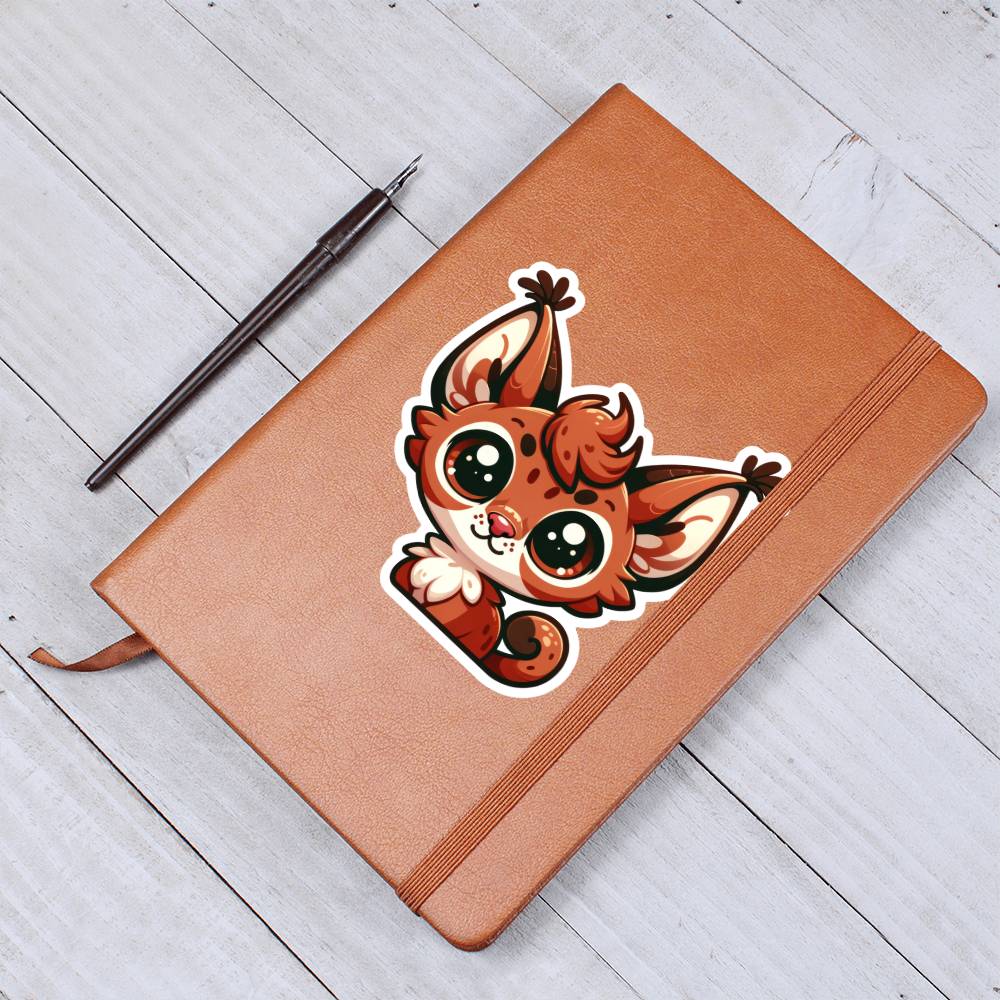 Cute Caracal sticker 21 - Vegan Leather Journal