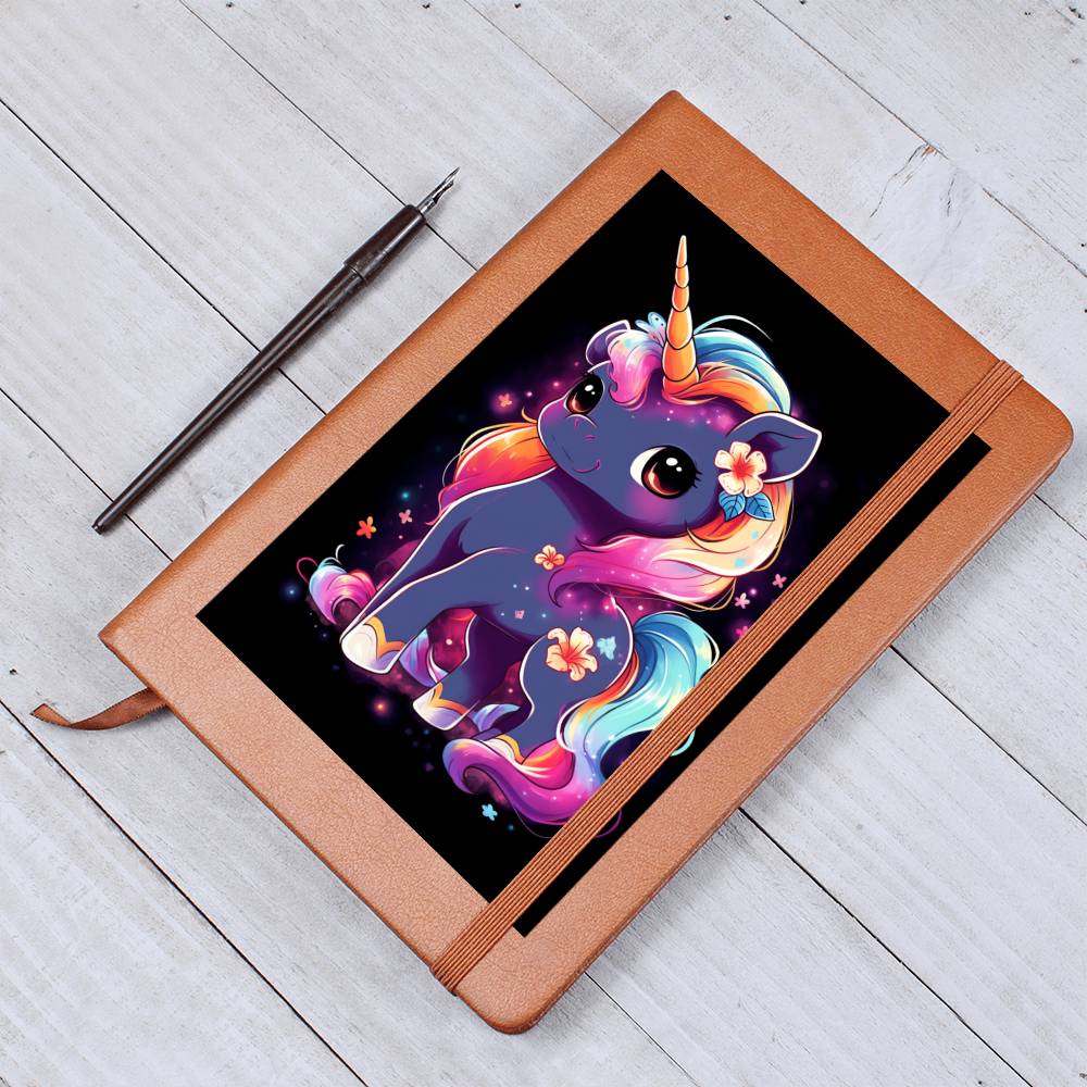 Cute Unicorn 012 - Vegan Leather Journal
