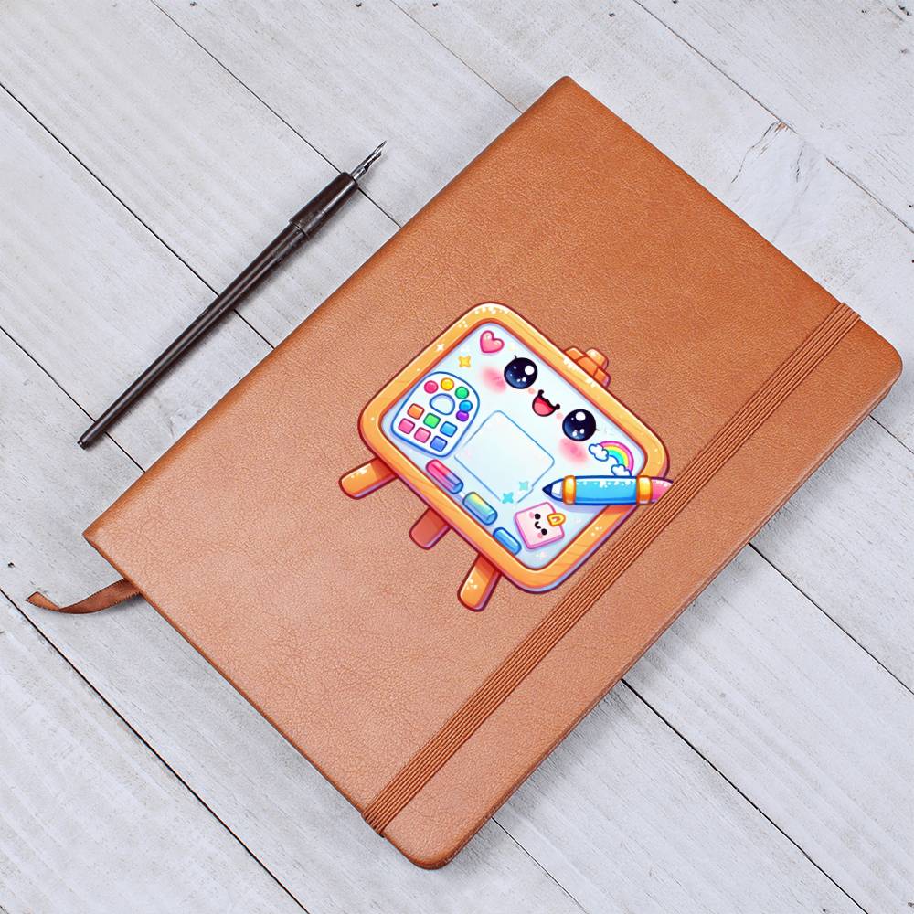 Cute Back to School Sticker 057 - Vegan Leather Journal