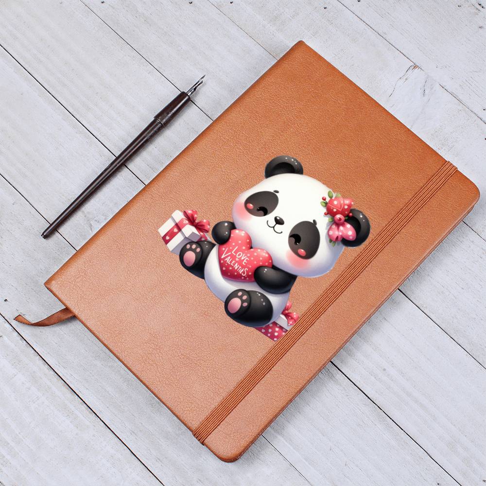 Valentine's Day Panda 014 - Vegan Leather Journal