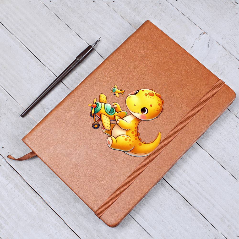Colorful Baby Dinosaur 017 - Vegan Leather Journal