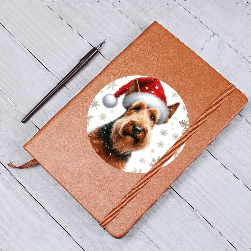 Christmas Dog - Irish Terrier - Vegan Leather Journal