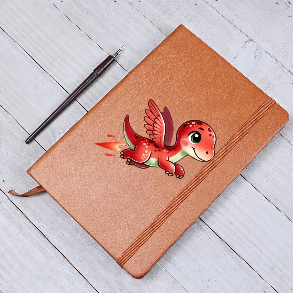 Colorful Baby Dinosaur 048 - Vegan Leather Journal