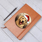 Dog Stained Glass Christmas Design 027 - Vegan Leather Journal