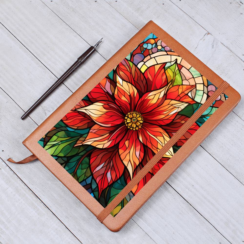 Christmas Stained Glass Design 025 - Vegan Leather Journal