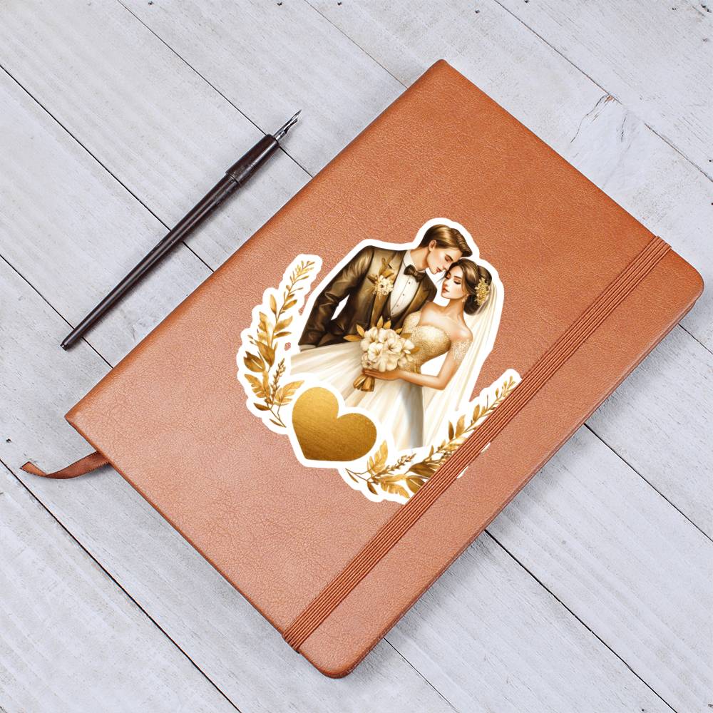 Luxury Wedding Decor Sticker 045 - Vegan Leather Journal