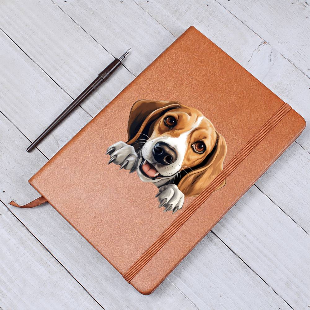 American Foxhound  Peeking - Vegan Leather Journal