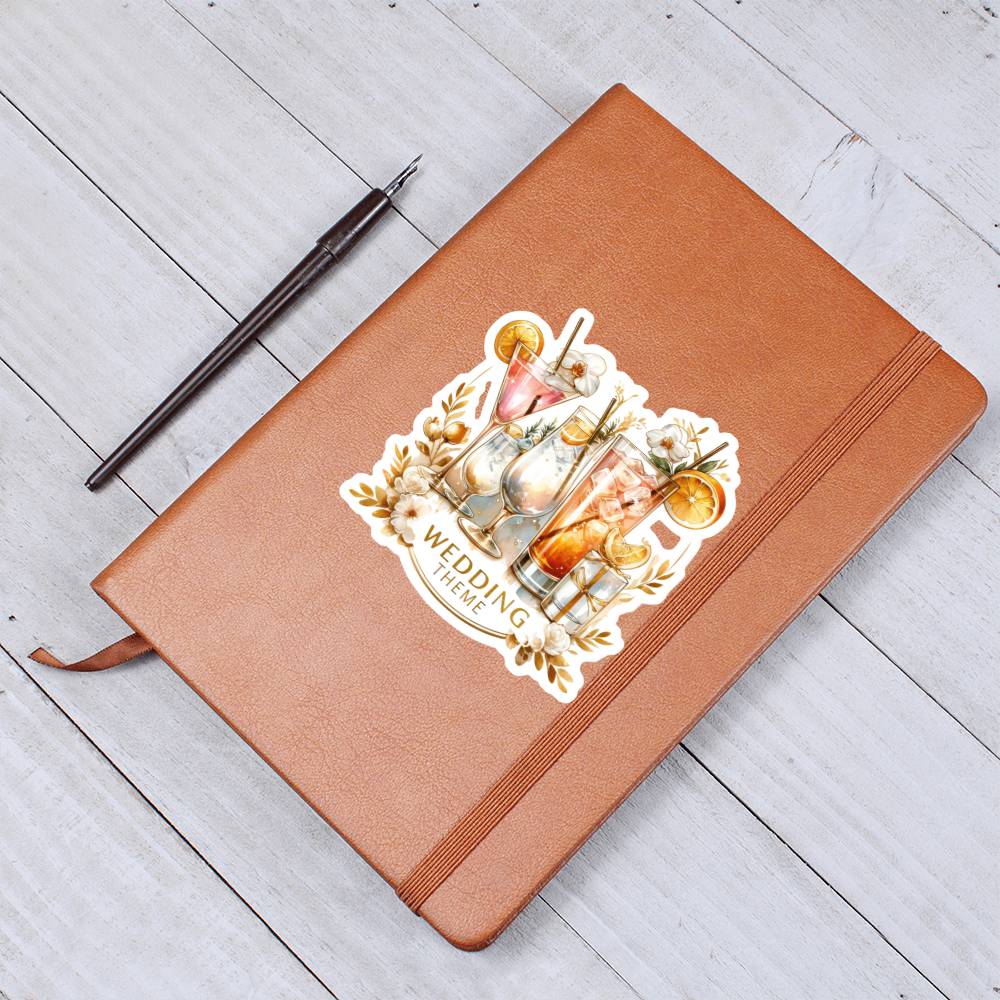 Luxury Wedding Decor Sticker 079 - Vegan Leather Journal