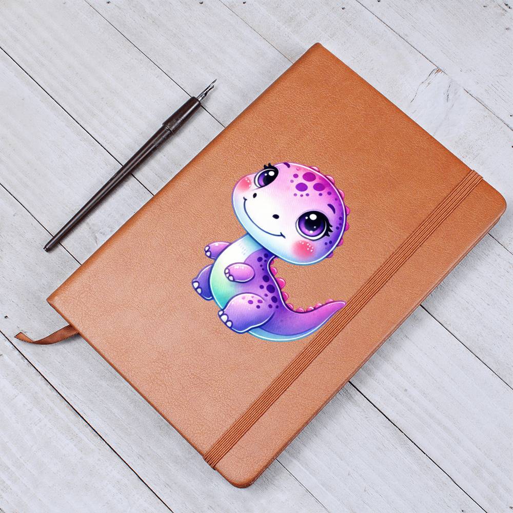 Colorful Baby Dinosaur 065 - Vegan Leather Journal