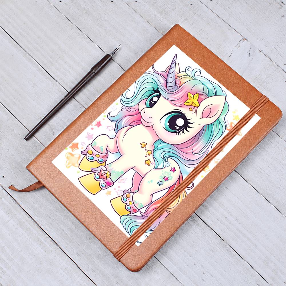 Cute Unicorn 065 - Vegan Leather Journal