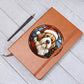 Dog Stained Glass Christmas Design 034 - Vegan Leather Journal