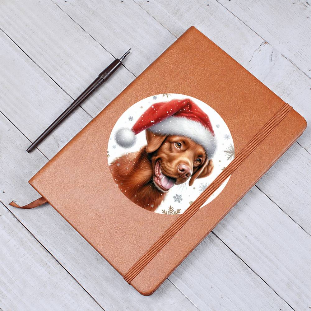 Christmas Dog - Chesapeake Bay Retriever - Vegan Leather Journal