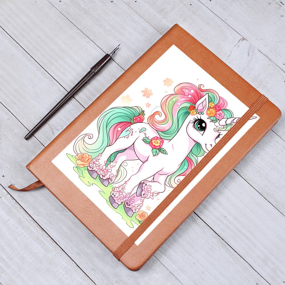 Cute Unicorn 118 - Vegan Leather Journal