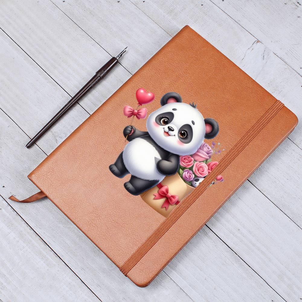 Valentine's Day Panda 007 - Vegan Leather Journal