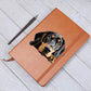 Black and Tan Coonhound Peeking - Vegan Leather Journal