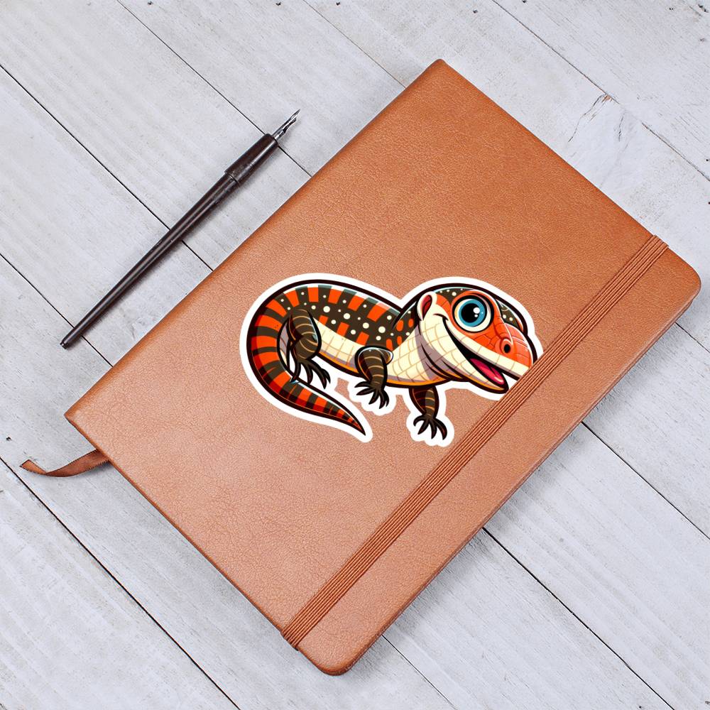 Cute Monitor lizard sticker 94 - Vegan Leather Journal
