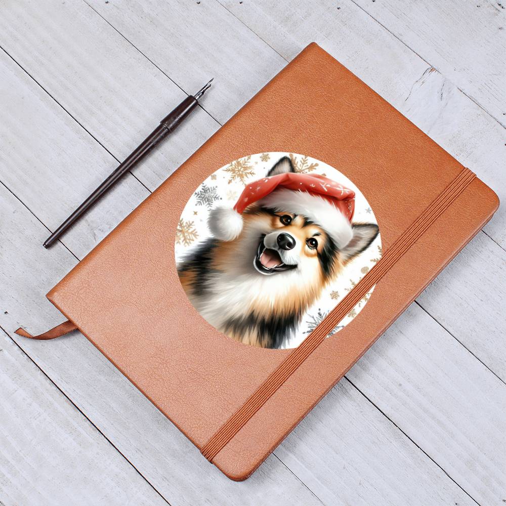 Christmas Dog - Norwegian Buhund - Vegan Leather Journal