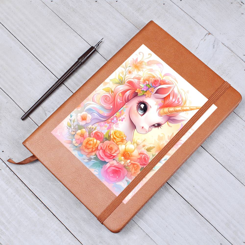 Cute Unicorn 070 - Vegan Leather Journal
