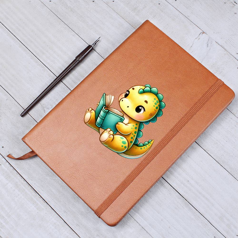 Colorful Baby Dinosaur 084 - Vegan Leather Journal